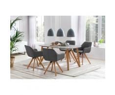 SalesFever Essgruppe, (Set, 5-tlg), bestehend aus 4 modernen Polsterstühlen und einem 180 cm breiten Tisch