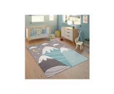 Kinderteppich »Cosmo 707«, Paco Home, rechteckig, Höhe 13 mm, 3D-Design, niedliches Motiv Berge & Sterne, Pastell-Farben, Kinderzimmer