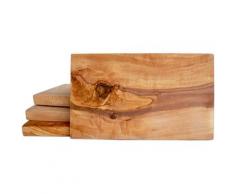 Olivenholz-erleben Frühstücksbrett, Olivenholz, (Set, 4-St), je Gr. 25 x 15 cm