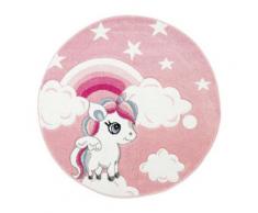 Kinderteppich »Bueno Kids 1450«, Carpet City, rund, Höhe 13 mm, Einhorn, handgearbeiteter Konturenschnitt