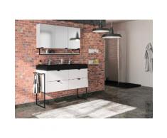 Allibert Badmöbel-Set »Faktory«, (3-tlg), Breite 120 cm, mit Softclose-Funktion, Doppelwaschbecken aus Mineralguss
