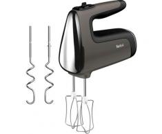 Tefal Handmixer HT650E Power Mix Silence, 600 W, 600-W-Motor, variabler Geschwindigkeitsregler, Turbo- und Auswurf-Funktion, extrem leiser Motor, inkl. 2 Rührbesen und 2 Knethaken, grau