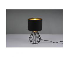 TRIO Leuchten Schreibtischlampe »Chuck«, Fuß in Gitter-Optik, Schirm schwarz-gold Kombi, Höhe 37cm / Ø 20cm
