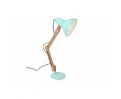 Navaris Schreibtischlampe, Design Holz Schreibtischleuchte - E27 Fassung - mit Standfuß - Retro Tischlampe mit verstellbarem Gelenkarm - Vintage Nachttischlampe
