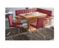 SCHÖSSWENDER Eckbankgruppe »Falco«, (Set, 4-tlg), Eckbank umstellbar, Säulentisch mit Schiebeplattenfunktion 120(160) cm