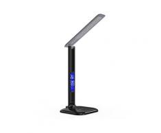 kwmobile LED Tischleuchte, dimmbare LED Schreibtischlampe Lampe - Tischlampe mit USB Ladefunktion - Schreibtisch Nachttischlampe mit LCD Display