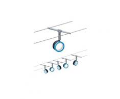 Paulmann LED Deckenleuchte »Seilsystem BlueLED 5x4W Schwarz/Blau/Chrom«, Seilsystem