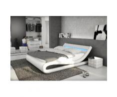 SalesFever Polsterbett, mit LED-Beleuchtung, Kunstleder, Design Bett in moderner Form
