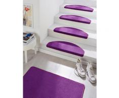 Stufenmatte »Fancy«, HANSE Home, halbrund, Höhe 7 mm, Kurzflor, große Farbauswahl, 15 Stück in einem Set, Treppenbelag, Unifarben, Farblich passende Kettelung