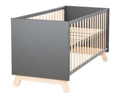 roba® Babybett »Kombi-Kinderbett Jara, Anthrazit«, mit Gittersprossen und Füßen aus massiver Buche, Made in Europe