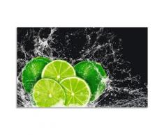 Artland Küchenrückwand »Limone mit Spritzwasser«, (1-tlg), selbstklebend in vielen Größen - Spritzschutz Küche hinter Herd u. Spüle als Wandschutz vor Fett, Wasser u. Schmutz - Rückwand, Wandverkleidung aus Alu