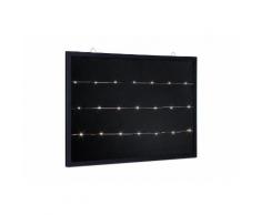 Navaris Wandtafel, Kombitafel aus Kreidetafel und Foto Pinnwand - Licht Memoboard 70x50cm mit LED Lichterkette - inkl. Batterie Kreide Klammern Montage Set