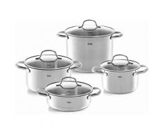 Fissler Topf-Set »Fissler Topf-Set san francisco 4-tlg.«, Edelstahl 18/10, (Set, 8-tlg), Induktionsgeeignet, Töpfe mit Glasdeckel, backofen-geeignet,Mess-Skala