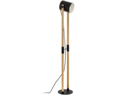 EGLO Stehlampe »HORNWOOD«, schwarz / L23 x H140 x B23 cm / exkl. 1 x E27 (je max. 28W) / Stehlampe - Metall Lampenschirm schwenkbar - Lampe - Stehleuchte - Standlampe - Schlafzimmerlampe - Holz - Wohnzimmerlampe - mit Schalter