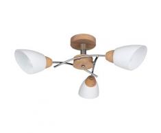 SPOT Light Deckenleuchte »VILETTA«, Zeitlose Leuchte aus Eichenholz und Metall, hochwertige Schirme aus Opalglas, Passende LM E27, Made in EU