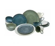 CreaTable Kombiservice »Canvas« (16-tlg), Steinzeug, Leinenstruktur, nordische Farben