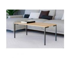 Homexperts Couchtisch »Roger«, Massivholz Eiche, Metall Untergestell in Schwarz, Breite 110 cm