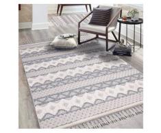 Teppich »Valencia 728«, Carpet City, rechteckig, Höhe 20 mm, Boho-Stil, 3D-Effekt, mit Fransen, Sisal, ideal für Wohnzimmer & Schlafzimmer