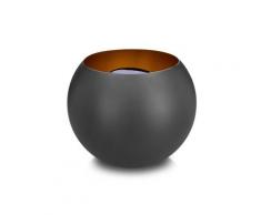 Navaris LED Gartenleuchte, LED Solar Feuerschale - 25 x 20,5cm - mit Erdspieß - Kugel Solarleuchte Lampe Garten - Deko Solarlampe Leuchte - Außen Gartenleuchte