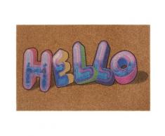 Fußmatte »Graffiti Hello«, my home, rechteckig, Höhe 10 mm, Schmutzfangmatte, mit Spruch, In- und Outdoor geeignet, Kokos-Optik