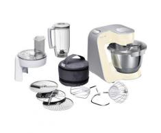 BOSCH Küchenmaschine MUM5 CreationLine MUM58920, 1000 W, 3,9 l Schüssel, vielseitig einsetzbar, Durchlaufschnitzler, 3 Reibescheiben Mixer, vanille/silber