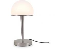 B.K.Licht Tischleuchte, Tischlampe mit Glasschirm, Bauhaus-Stil, Dimmbar, 4-Stufen Touchdimmer, E14, Opalglas, ohne Leuchtmittel