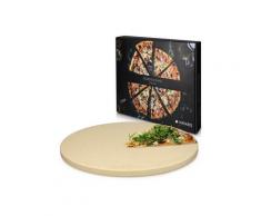 Navaris Pizzastein, Schamottstein, XXL für Backofen Grill aus Cordierit - für Ofen Brot Flammkuchen - Gasgrill Herd Steinplatte rund Ø 35cm