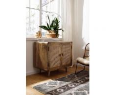 Home affaire Sideboard »Snug«, aus Rattan-Geflecht und massivem Mangoholz, schöne abgerundete Ecken, Breite 81 cm