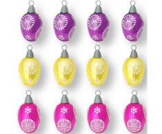Krebs Glas Lauscha Osterei »Floral bunt« (Set, 12 Stück)