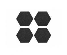 Navaris Pinnwand, Filz Memoboards Set sechseckig - 4x Filzboard 20 x 17 x 1,5cm mit Stecknadeln und Klebeband - für Küche und Büro
