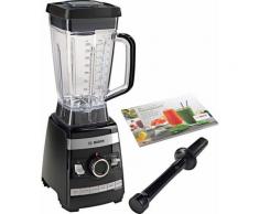 BOSCH Standmixer VitaBoost MMBH6P6BDE, 1600 W, 6 Programme, ideal für große Portionen, 6-Klingen-Edelstahlmesser, Stößel, mit Rezeptbuch, 45.000 Motorumdrehungen/Min, schwarz