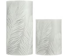 Pauleen LED-Kerze »Cosy Feather« (Set, 2-tlg), Wachskerze Timer Grau