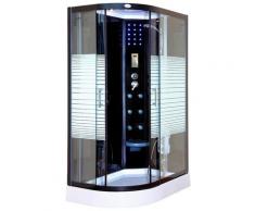HOME DELUXE Dampfdusche »Black Pearl Komplettdusche«, BxT: 120x80 cm, Sicherheitsglas, 1-tlg., mit LED Beleuchtung und Radio