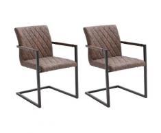MCA furniture Freischwinger »Kian« (Set, 2 Stück), Vintage Kunstleder mit oder ohne Armlehne, Stuhl belastbar bis 120 kg