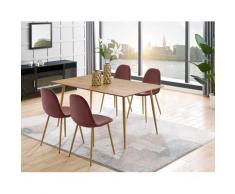 Leonique Essgruppe »Eadwine«, (Set, 5-tlg), bestehend aus Eadwine Esstisch 160 cm und 4 Eadwine Esszimmerstühlen