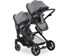 Hauck Geschwisterwagen »Atlantic Twin, melange grey«, mit schwenk- und feststellbaren Vorderrädern