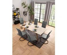 my home Essgruppe »Missy«, (Set, 7-tlg), aus Holzwerkstoff, bestehend aus Juncus Esstisch 200 cm und 6 Amanella Stühlen