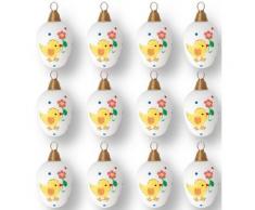 Krebs Glas Lauscha Osterei »Küken mit Blume« (Set, 12 Stück)