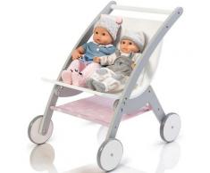 MUSTERKIND® Puppen-Zwillingsbuggy »Barlia, grau/weiß«