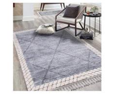 Teppich »Valencia 908«, Carpet City, rechteckig, Höhe 20 mm, Vintage-Optik, 3D-Effekt, mit Fransen, Sisal, ideal für Wohnzimmer & Schlafzimmer