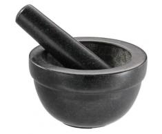 RÖSLE Mörser, (2-tlg), Granitmörser für Kräuter, Gewürze oder Pesto, Anti-Rutsch-Boden