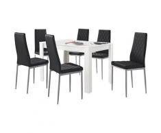 my home Essgruppe »Lynn + Brooke«, (Set, 5-tlg), mit Tisch in Weiß, Breite 120 cm