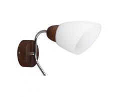SPOT Light Wandleuchte »Viletta Wood«, Naturprodukt aus Massivholz, Nachhaltig mit FSC®-Zertifikat, Hochwertiger Schirm aus Glas, Made in EU