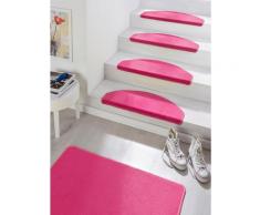 Stufenmatte »Fancy«, HANSE Home, halbrund, Höhe 7 mm, Kurzflor, große Farbauswahl, 15 Stück in einem Set, Treppenbelag, Unifarben, Farblich passende Kettelung