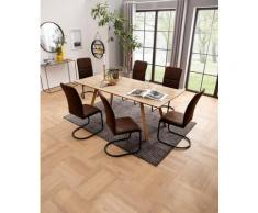 my home Essgruppe »Missy«, (Set, 7-tlg), aus Holzwerkstoff, bestehend aus Juncus Esstisch 200 cm und 6 Amanella Stühlen