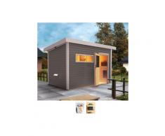 Karibu Saunahaus »Uwe 2«, BxTxH: 337 x 231 x 239 cm, 38 mm, 9-kW-Bio-Ofen mit ext. Steuerung