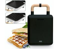 ADE 2-in-1-Kombi-Waffeleisen KG2006-3, 600 W, Antihaftbeschichtet & Tragegriff m. Schließvorrichtung, Wechselplatten