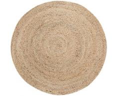 Teppich »Mamda 2«, LUXOR living, rund, Höhe 4 mm, Flachgewebe, handgeflochten, Flecht Design, 100% Naturfaser, Boho-Style, Wohnzimmer