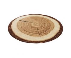 Teppich »Baumstamm«, HANSE Home, rund, Höhe 6 mm, Design Kurzflor, Landhausstil, Gekettelt, Rutschfest, Wohnzimmer, Schlafzimmer, Robust, Pflegeleicht, Baumscheibe, Natur