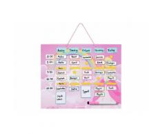 Navaris Magnettafel, abwischbarer Wochenplan magnetisch 40 x 32cm - mit 115 Magneten und Stift - individualisierbare Magnettafel Familienplaner Wochenplaner Tafel